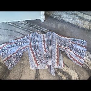 Lavender Field Medium Designed Blouse with Flared Sleeves